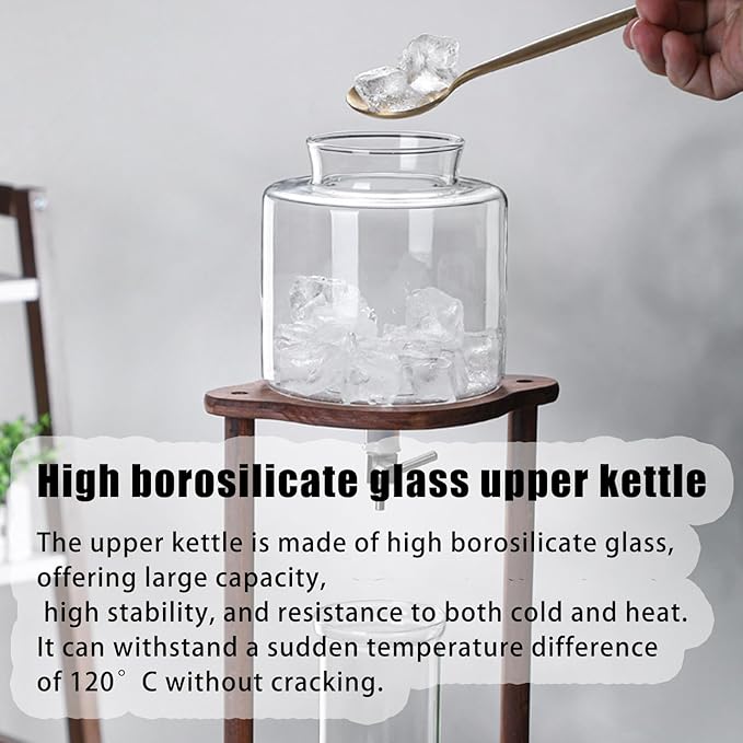Maker Vertical Glass Container Cold Brew Drip Tower Iced Coffee Ice Drip Cold Brew Coffee Maker Slow Drip Ice Chilling Tower Large Capacity Cold Brew Coffee Maker for Commercial Office(Size:D)