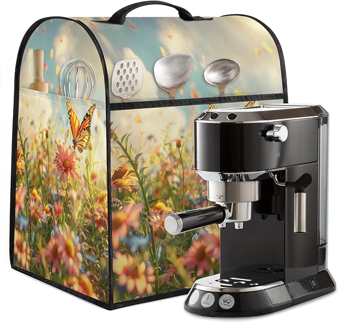 Kitchen Aid Mixer Cover Lovely Butterfly Flower Stand Mixer Cover Compatible with 6-8 Quarts Stand Mixers Dust Covers with Zipper Pocket Foldable Washable Kitchen Aid Organizer Bag