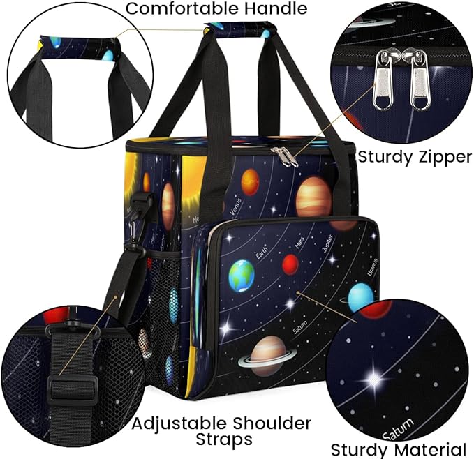 Planet Solar System Universe Coffee Maker Carring Bag Travel Carrying Storage Tote Bag Compatible Plus Portable Single Serve Coffee Brewer Case with Pockets for K-cup Pods
