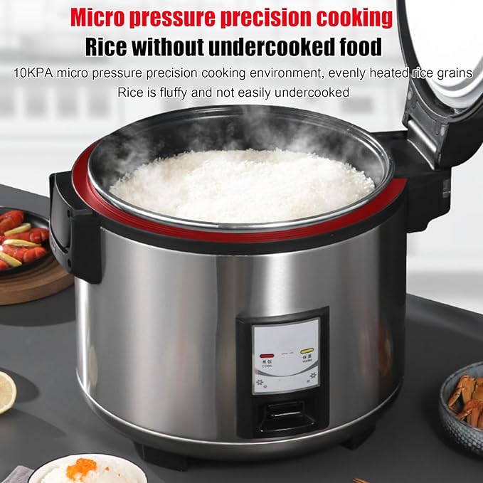 Commercial Rice CookerHousehold Large Stainless Steel Rice Cookerwith Ceramic Glaze Non Stick Inner PotMeasuring Cup &amp Scoop Rice Cooker13L-2000W13L-2000W