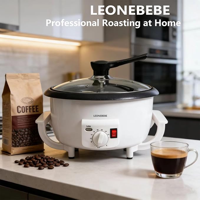Home Coffee Bean Roaster Machine for Beginner Electric Nut Peanut Cashew Chestnuts Roasting Machine 750g Capacity