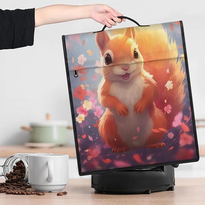 cfpolar Kitchen Aid Mixer Cover Compatible with 6-8 Quarts Cute Squirrel Flowers Stand Mixer Cover Kitchen Aid Mixers Accessories Appliance Organizer Bag Dust Covers with Zipper Pocket