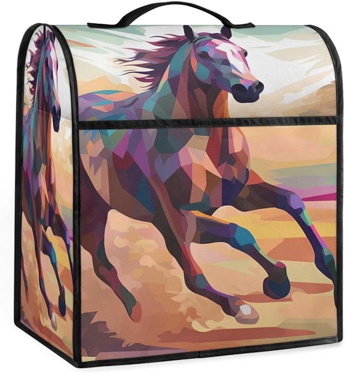 cfpolar Kitchen Aid Mixer Cover Compatible with 6-8 Quarts Painted Animal Horse Stand Mixer Cover Kitchen Aid Mixers Accessories Appliance Organizer Bag Dust Covers with Zipper Pocket