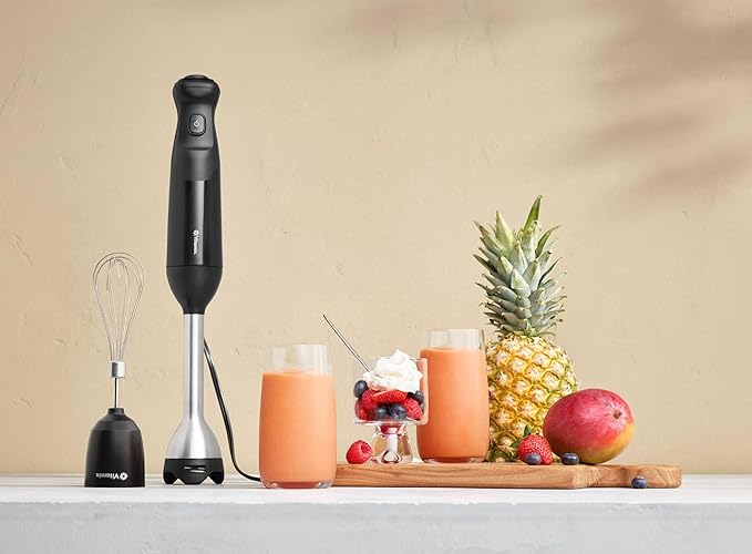 Vitamix 2-Speed Immersion Blender + Whisk Attachment Professional-Grade Hand Blender with 350-Watt Motor and Stainless-Steel Blade Black