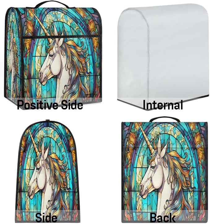 cfpolar Kitchen Aid Mixer Cover Compatible with 6-8 Quarts Animal Horse Glass Painting Stand Mixer Cover Kitchen Aid Mixers Accessories Appliance Organizer Bag Dust Covers with Zipper Pocket