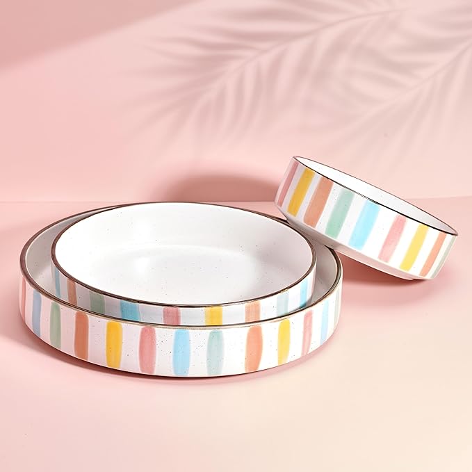 Spring Summer 9 Piece Dinnerware Serving Bowl Set Service for 3