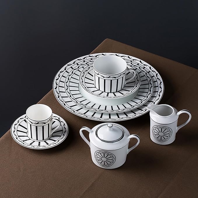 24-piece dinnerware sets dish set for 6 ceramic round plates white dinner plate set plates and cups set for housewarming party dishwasher safe lightweight daily use