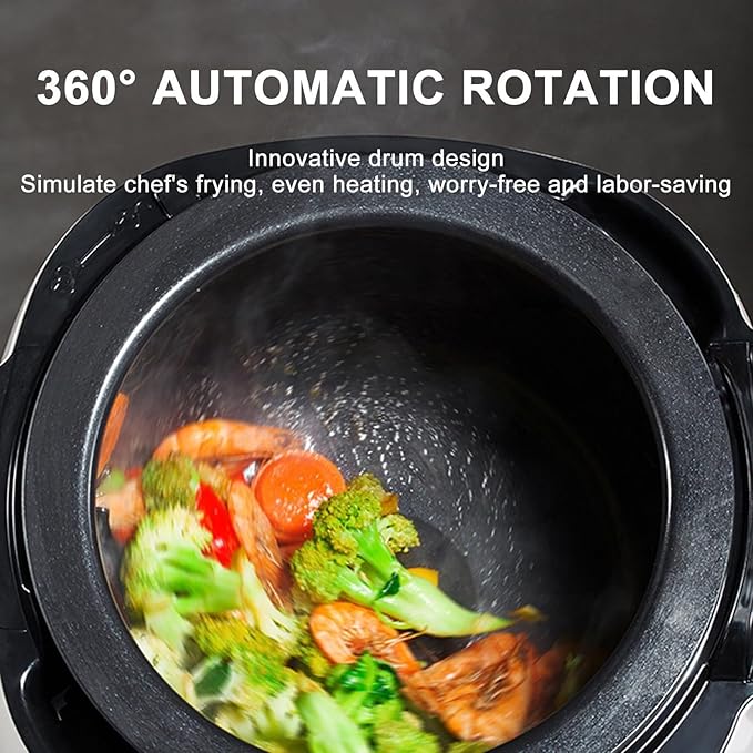 Drum Type Food ProcessorElectric Cooker with 360° Rotating and All-Round HeatingAutomatic Stir Fry CookerAutomatic Cooking MachinePot Type Stir Frying Machine(110v)