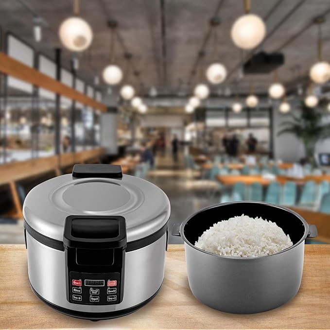 Commercial Rice CookerLarge 19L/20QT Capacity360° Uniform Heating &amp 12-Hour Thermal Preservation Fast Cooking Electric Rice Cooker for Restaurant