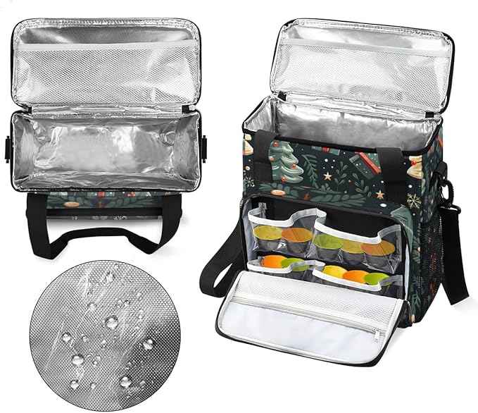 Oil Painting Tree Xmas Coffee Maker Carrying Bag Travel Storage Bag Compatible with K-Mini or K-Mini Plus Single Serve Coffee Brewer Carrying Case with Multiple Pockets &amp Shoulder Strap