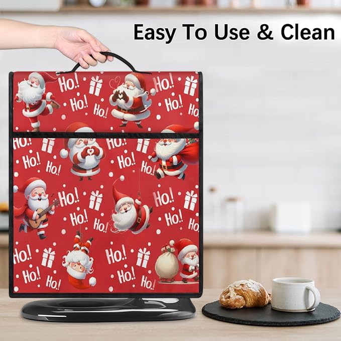 cfpolar Kitchen Aid Mixer Cover Compatible with 6-8 Quarts Cute Santa Claus Hat Xmas Stand Mixer Cover Kitchen Aid Mixers Accessories Appliance Organizer Bag Dust Covers with Zipper Pocket