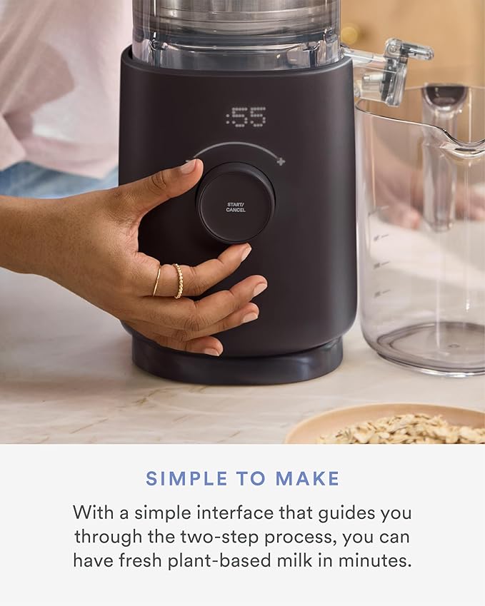 Nama M1 Plant Milk Maker – Homemade Oat Seed &amp Nut Milk Maker Machine – Smooth Creamy Texture Barista Quality Milk in Minutes – Blends &amp Strains in One Container – Easy to Clean