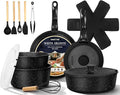 pots and Pans Set Nonstick Cookware Set Detachable Handle Induction Kitchen Cookware Sets with Removable Handle Non Stick RV Cookware Set Dishwasher ＆ Oven Safe (21 PCS)