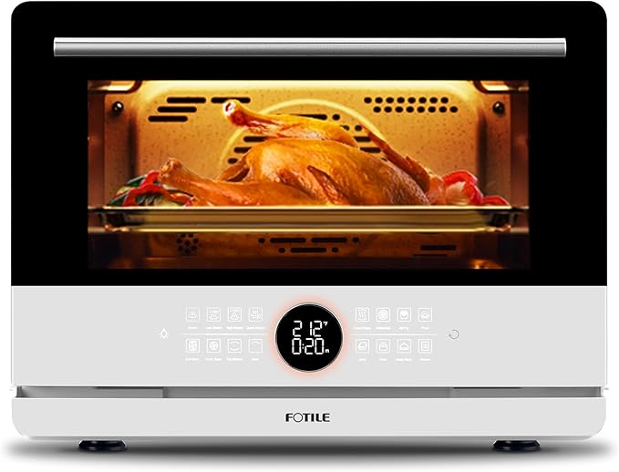 FOTILE HYZK32-E3 ChefCubii 1.1 cu. ft. 4-in-1 Steam-Combi Oven with Steam-Bake Air Fry Convection Dehydrator Functions and 50 Preset MenusWhite