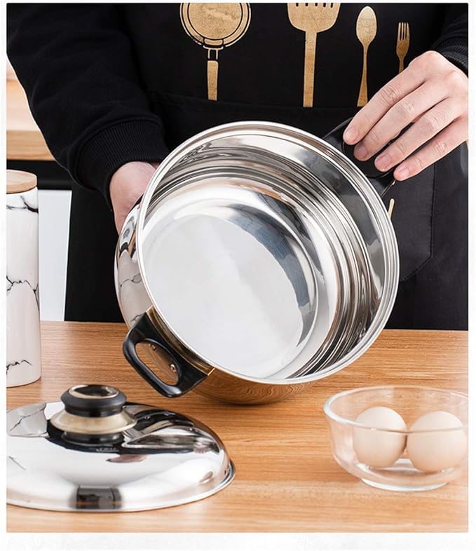 Cookware Set Soup Pot Milk Pot Stew Pot Kitchen Casseroles INOX Stainless Steel Cooking Pot 12pcs Pots and Pans Frying Pan