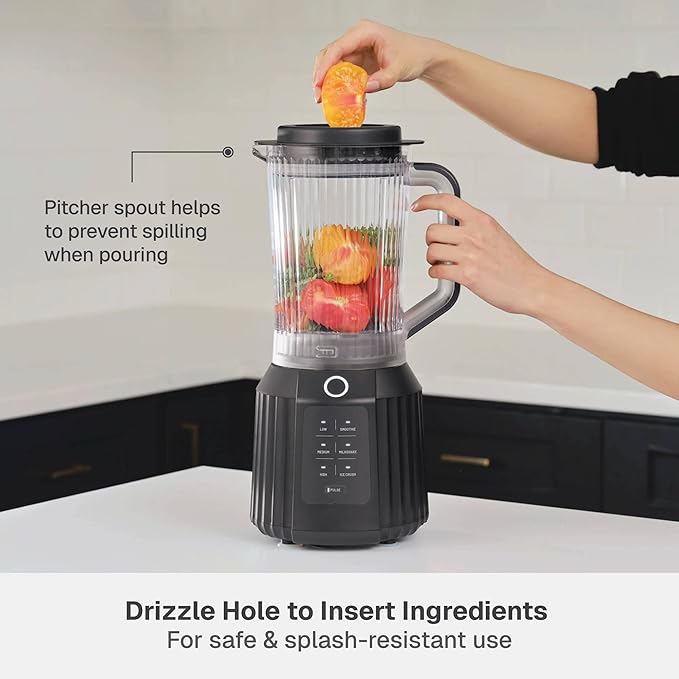 Countertop Blender with Pitcher and To-Go Cup 1100W High-Power Blender Stainless Steel Blade Multiple Speed Settings (Slate Gray)