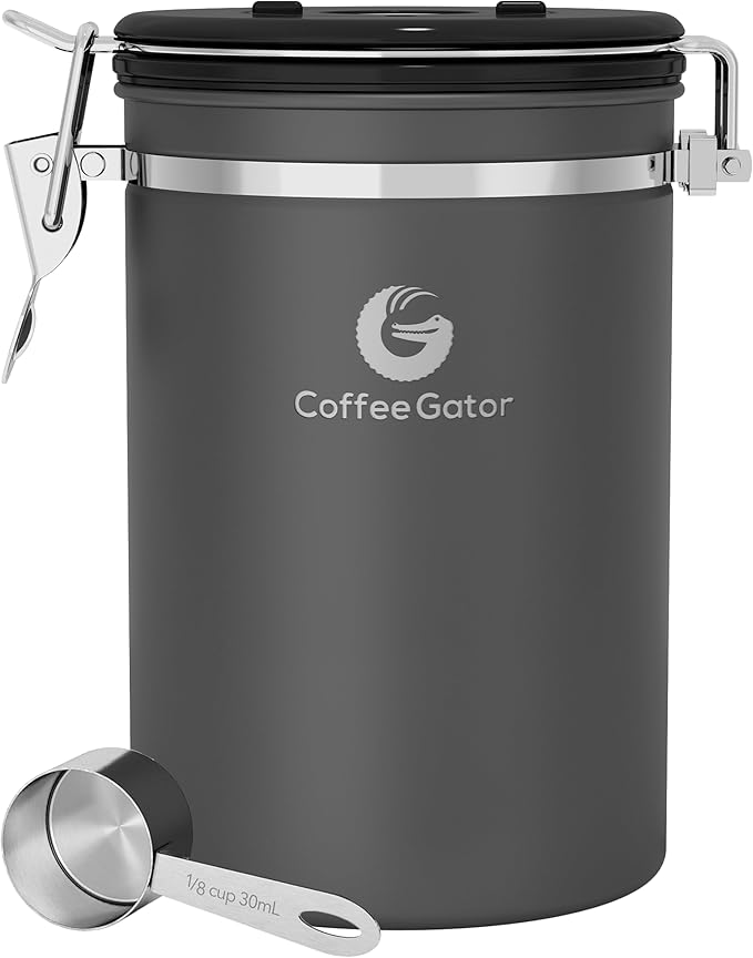 Coffee Gator French Press Coffee Maker 34oz and Coffee Canister 22oz Airtight Stainless Steel