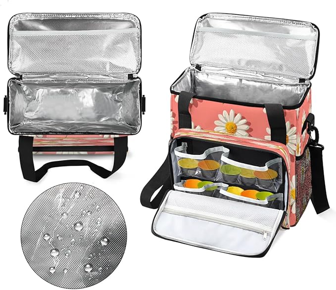 Daisy Flowers Coffee Maker Carrying Bag for Keurig K-Mini or K-Mini Plus Storage Portable Coffee Maker Travel Bag