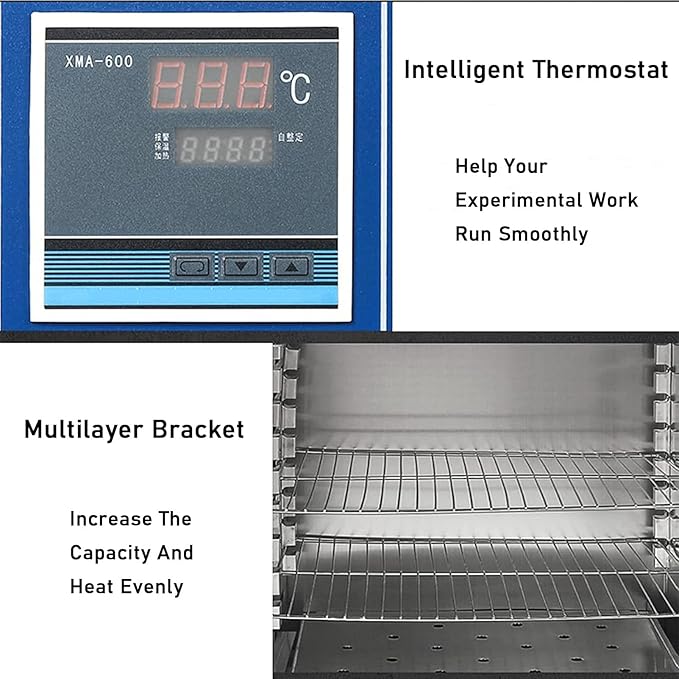 Digital Drying Oven Forced Air Convection 600W Temperature Range 5-300°C Ideal for Drying and Heat Treatment 0s