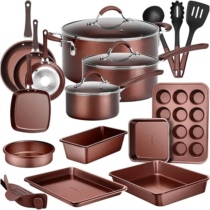 Kitchenware Pots &amp Pans Set Basic Kitchen Cookware Non-Stick (20-Piece Set)