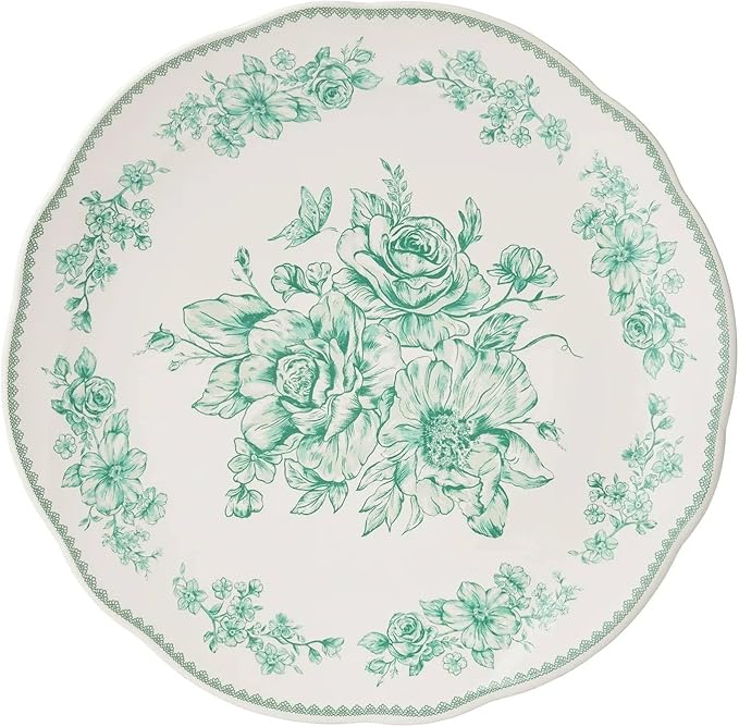 Agatha 12-Piece Stoneware Dinnerware Set Brown (Green)
