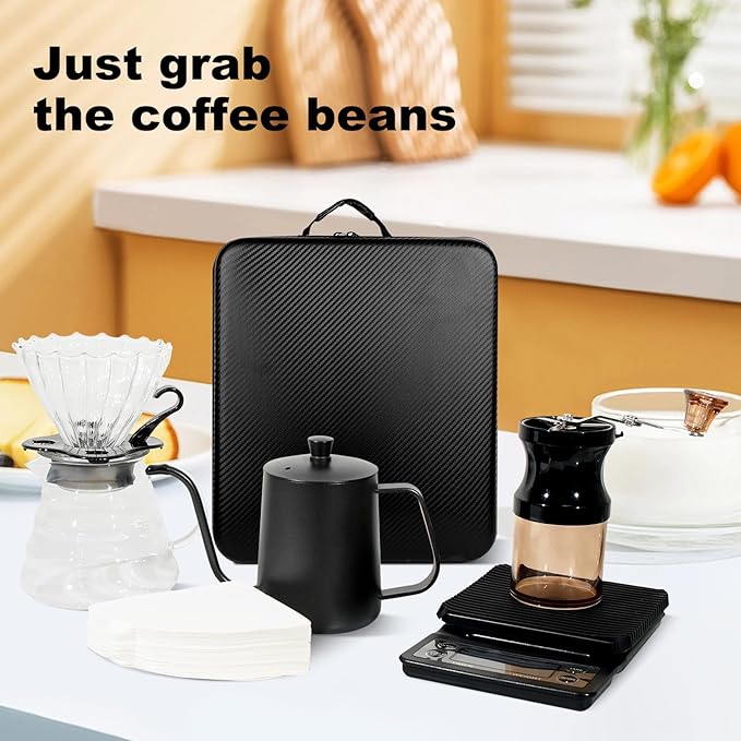 Pour Over Coffee Maker Set All in One Portable Coffee Maker Ideal for Home Brewing and Travel Coffee Lover Gift