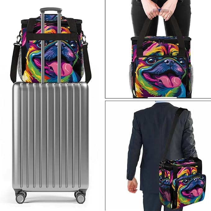 Puppy Dogs Coffee Maker Travel Bag Cute Animals Insulated Grocery Bag Travel Picnic Leakproof Cooler Bags With Shoulder Strap