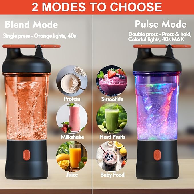 Portable Blender 25oz Personal Blender for Smoothies and Shakes with 6 Blades USB C Rechargeable Mini Personal Size BlendersFruit Juice Mixer for Home/Office/Travel/Gym (Black)