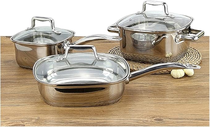 Cookware Set Soup Pots Stainless Steel Milk Pot Frying Pan Cooking Pot Set Induction Cooker Kitchen Pots and Pans Nonstick Pan