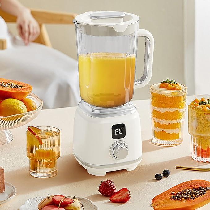 600ml Blender Smoothie Maker 50W Juicer Machines with Sharp Stainless Steel Blades 2 Speed and Pulse Ice Crushing for Milkshake Juice Baby Food and Vegetable Drinks black (White)