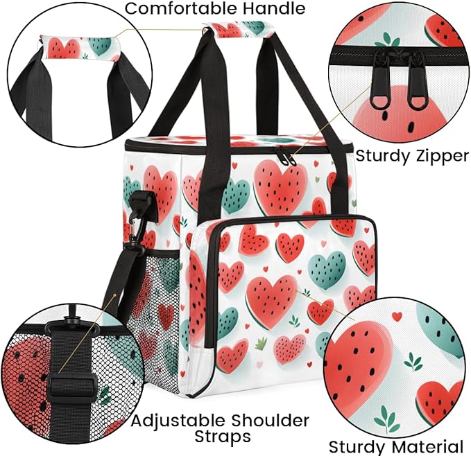 Waterlemon Heart Coffee Maker Carrying Bag Portable Travel Storage Tote Bag Compatible with K-Mini or K-Mini Plus Single Serve Coffee Brewer Carrying Case with Multiple Pockets &amp Shoulder Strap