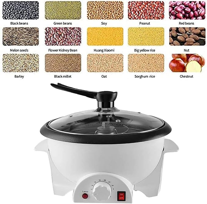 Electric Coffee Maker Automatic Coffee Roaster With Constant Temperature Non-Stick Coffee Bean Burner Ideal For Household Commercial Use Of Coffee Cereals