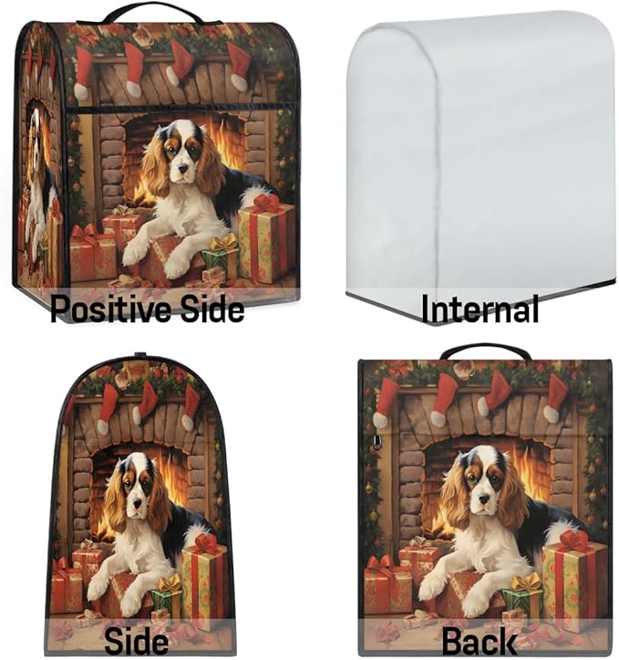 cfpolar Kitchen Aid Mixer Cover Compatible with 6-8 Quarts Christmas Hat Dog Xmas Stand Mixer Cover Kitchen Aid Mixers Accessories Appliance Organizer Bag Dust Covers with Zipper Pocket