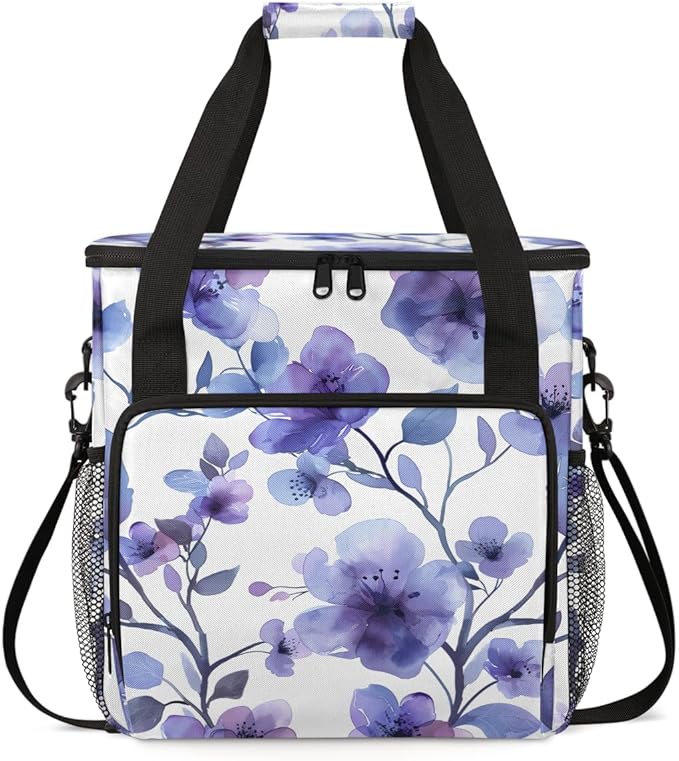 Honeyed Flowers Coffee Maker Carrying Bag Portable Travel Storage Tote Bag Compatible with K-Mini or K-Mini Plus Single Serve Coffee Brewer Carrying Case with Multiple Pockets &amp Shoulder Strap