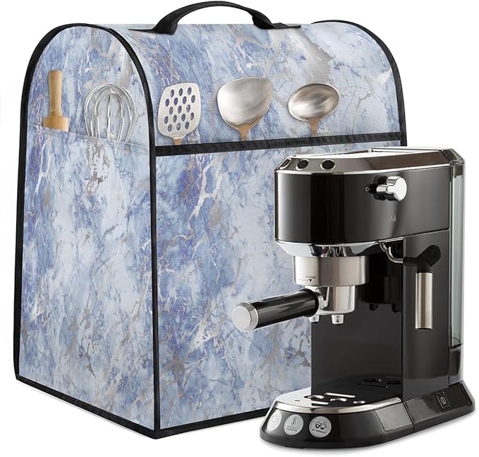 cfpolar Kitchen Aid Mixer Cover Compatible with 6-8 Quarts Blue Silver Marble Stand Mixer Cover Kitchen Aid Mixers Accessories Appliance Organizer Bag Dust Covers with Zipper Pocket