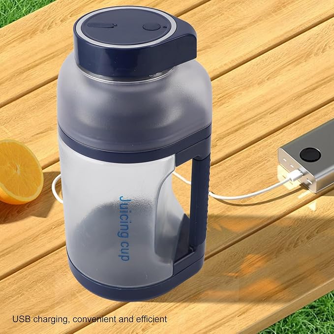 Portable Blender 1500ml USB Rechargeable Portable Smoothie Blender Small Personal Blender Smoothie Blender with Travel Lid and Straw(Blue)