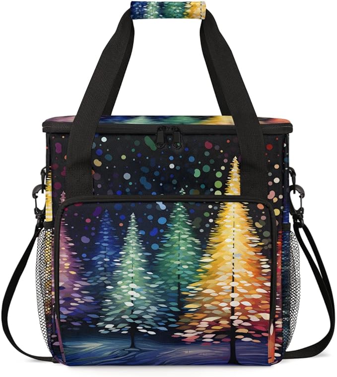 Christmas Tree Coffee Maker Carrying Bag Modern Tree Travel Storage Bag Compatible with K-Mini or K-Mini Plus Single Serve Coffee Brewer Carrying Case with Multiple Pockets &amp Shoulder Strap