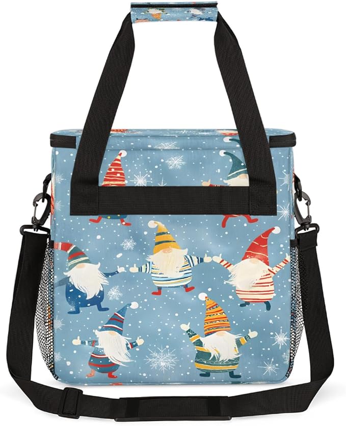 Christmas (708) Coffee Maker Carring Bag Travel Carrying Storage Tote Bag Compatible with Keurig K-Mini or K-Mini Plus Portable Single Serve Coffee Brewer Case with Pockets for K-cup Pods