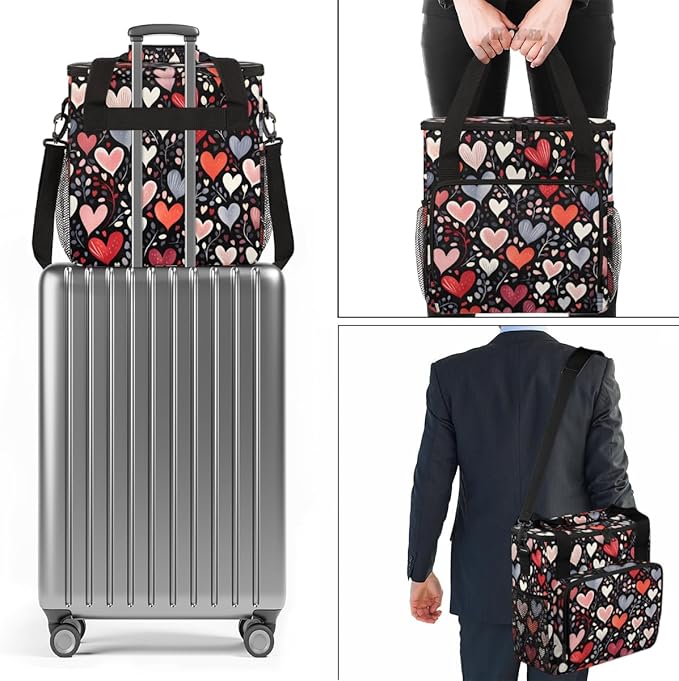 Grass Heart Coffee Maker Carrying Bag Portable Travel Storage Tote Bag Compatible with K-Mini or K-Mini Plus Single Serve Coffee Brewer Carrying Case with Multiple Pockets &amp Shoulder Strap