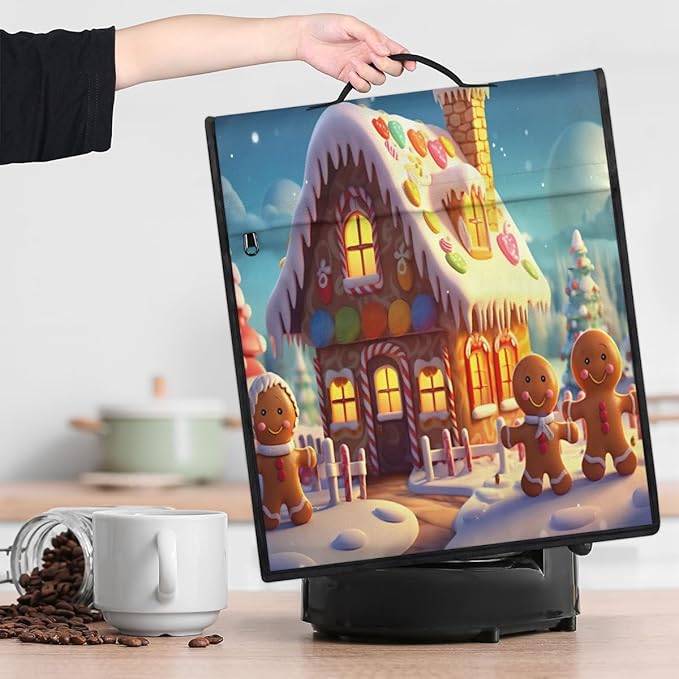 Kitchen Aid Mixer Cover Christmas Gingerbread Man Igloo Stand Mixer Cover Compatible with 6-8 Quarts Stand Mixers Dust Covers with Zipper Pocket Foldable Washable Kitchen Aid Organizer Bag