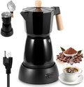 Electric Espresso Coffee Maker - 6 Cup Coffee Pot 300ml Electric Moka Pot Portable Aluminum Cafeteras Electricas Italian Coffee Maker with Detachable Base Coffee Machine Gift for Coffee Lovers