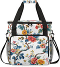 Blossoming Flower Coffee Maker Carrying Bag Portable Travel Storage Tote Bag Compatible with K-Mini or K-Mini Plus Single Serve Coffee Brewer Carrying Case with Multiple Pockets &amp Shoulder Strap