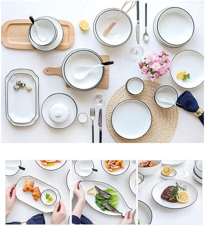 Elegant Dinnerware Set Dinner Plates Bowls Set Reactive Glaze Dinnerware Set Plates Dishes Bowls Gift Idea For Any OccasionA