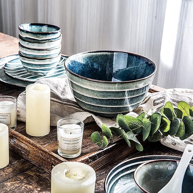 Elegant Dinnerware Set Dinner Plates Bowls Set Retro Style Dinnerware Sets Art Style Plate And Bowl Sets Japanese Ceramic Dishware Sets Kitchen Plate Set For 4 5 6 P12Pcs