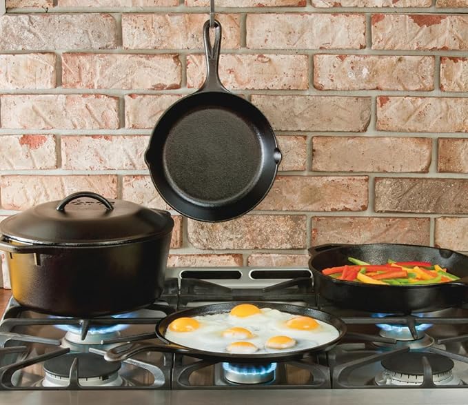 Lodge Pre-Seasoned Cast Iron 5 Piece Set Black