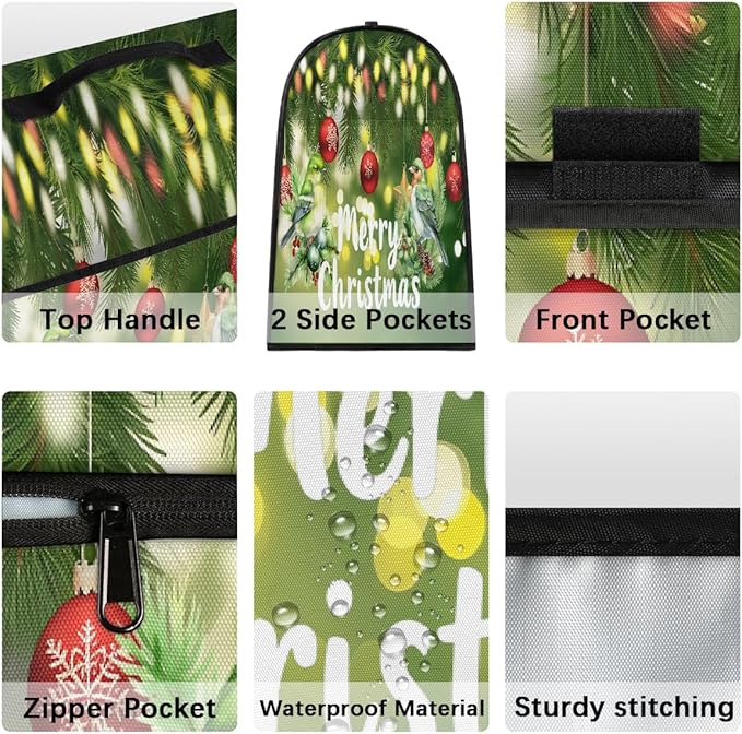 cfpolar Kitchen Aid Mixer Cover Compatible with 6-8 Quarts Christmas Ball Holly Bird Stand Mixer Cover Kitchen Aid Mixers Accessories Appliance Organizer Bag Dust Covers with Zipper Pocket