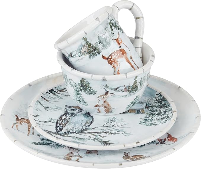 Certified International Winter Frost 16 Pc Dinnerware Set Service for 4