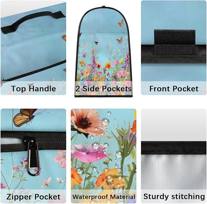 cfpolar Kitchen Aid Mixer Cover Compatible with 6-8 Quarts Flower Animal Butterfly Stand Mixer Cover Kitchen Aid Mixers Accessories Appliance Organizer Bag Dust Covers with Zipper Pocket