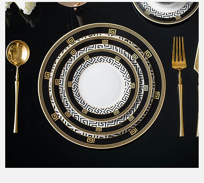 bone china dinnerware set tableware set cups and plates sets for kitchen dinner plate set 24-piece dish set for 6 round plates round plates dinnerware sets