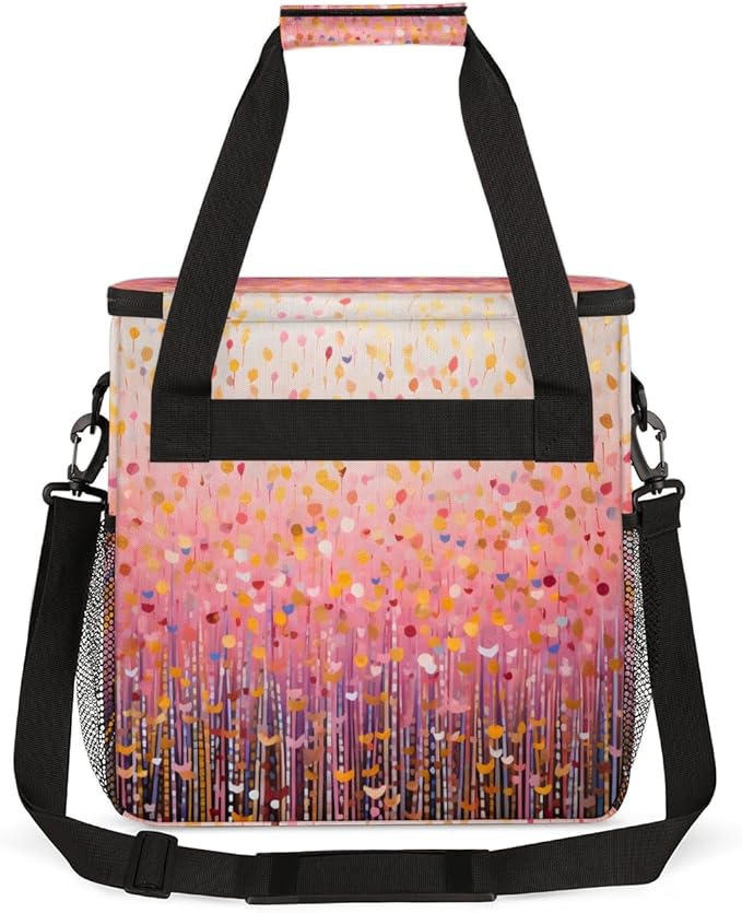 Glitter Coffee Maker Carrying Bag Rose madder Portable Travel Storage Tote Bag Compatible with K-Mini or K-Mini Plus Single Serve Coffee Brewer Carrying Case with Multiple Pockets &amp Shoulder Str